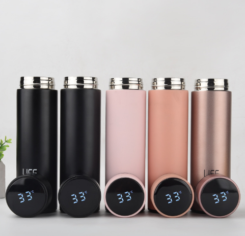 500 Ml Smart Water Bottle Led Stainless Steel Vacuum Flask Intelligent Thermos Smart Termos Termo Digital Flask