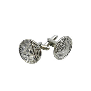 Custom Logo Design Metal Man's Shirt Enamel Silver Cuff Links