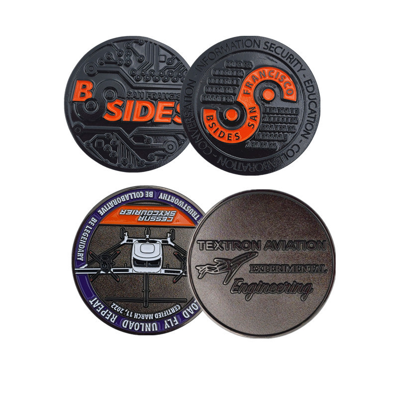 Customization Die Casting 3D Black Painting 1.75in Canada Metal Challenge Coin Souvenir