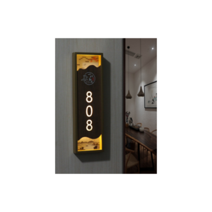 Business Classic Morden Wooden Acrylic Door Number Signs Plates With Doorbell For Hotel Apartment Guesthouse suites