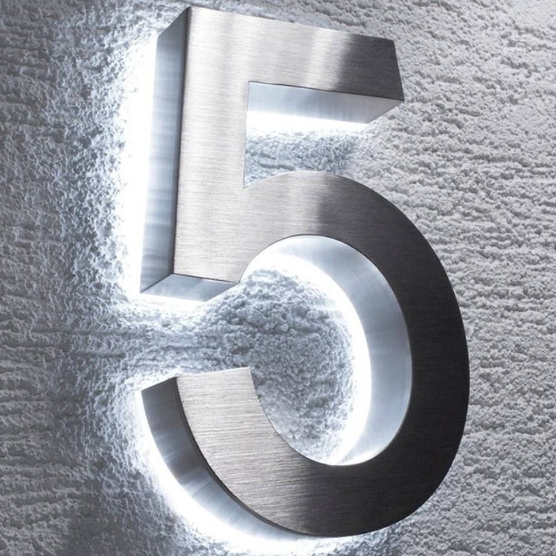 Hot selling Stainless Steel House Number 3d Letter Metal Gold Mirror House Number custom sign Alphabet Logo Metal Wall Letters