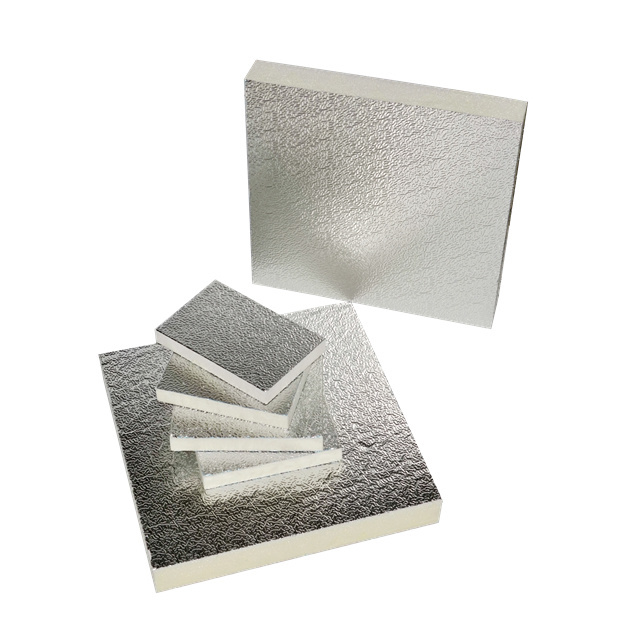 Aluminum Foil PIR Foam Board Insulation with Fiberglass Tissue for Roof Warehouse