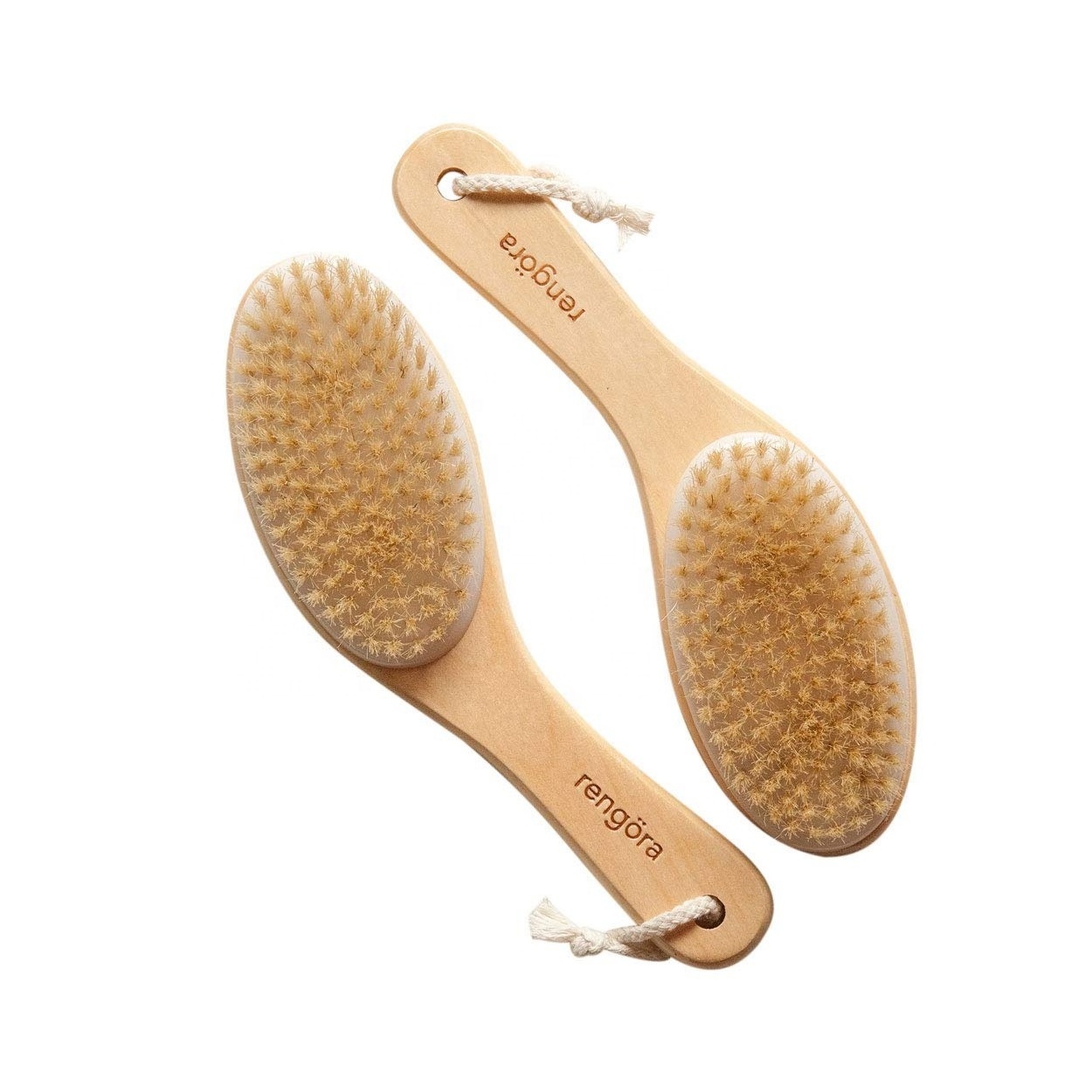 Wholesale High Quality Dry Brushing Body Brush Custom Logo Wood Handle Dry Exfoliating Brush for Improving Lymphatic Drainage