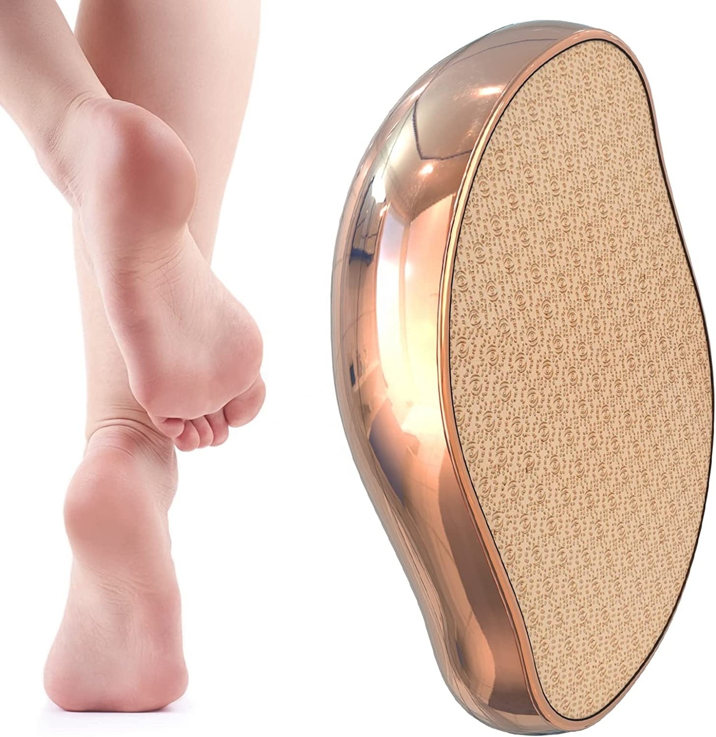 Hot Sale Pedicures Products Foot File Gold Crystal Foot Scrubber Dead Skin Remove Foot Scraper for Callus Removal