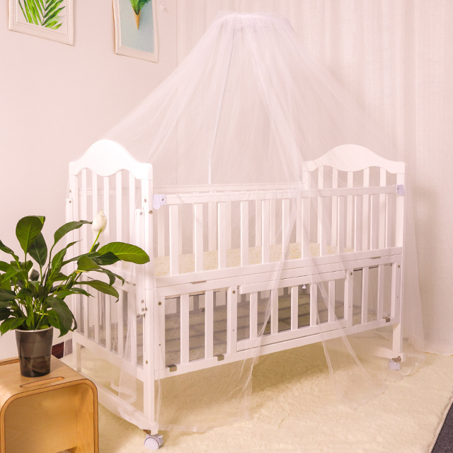 Wooden swing babybed rattan doll bed with crib accessories