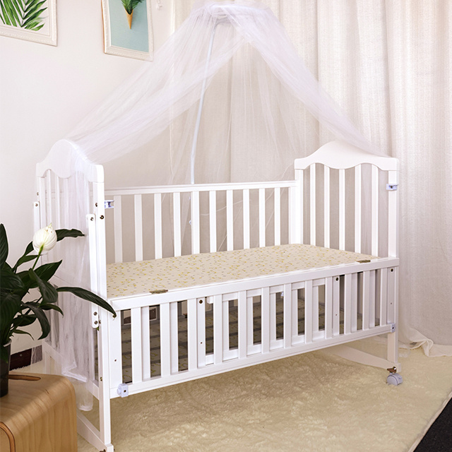 Wooden swing babybed rattan doll bed with crib accessories