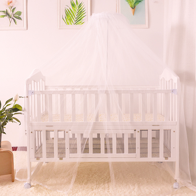 Wooden swing babybed rattan doll bed with crib accessories