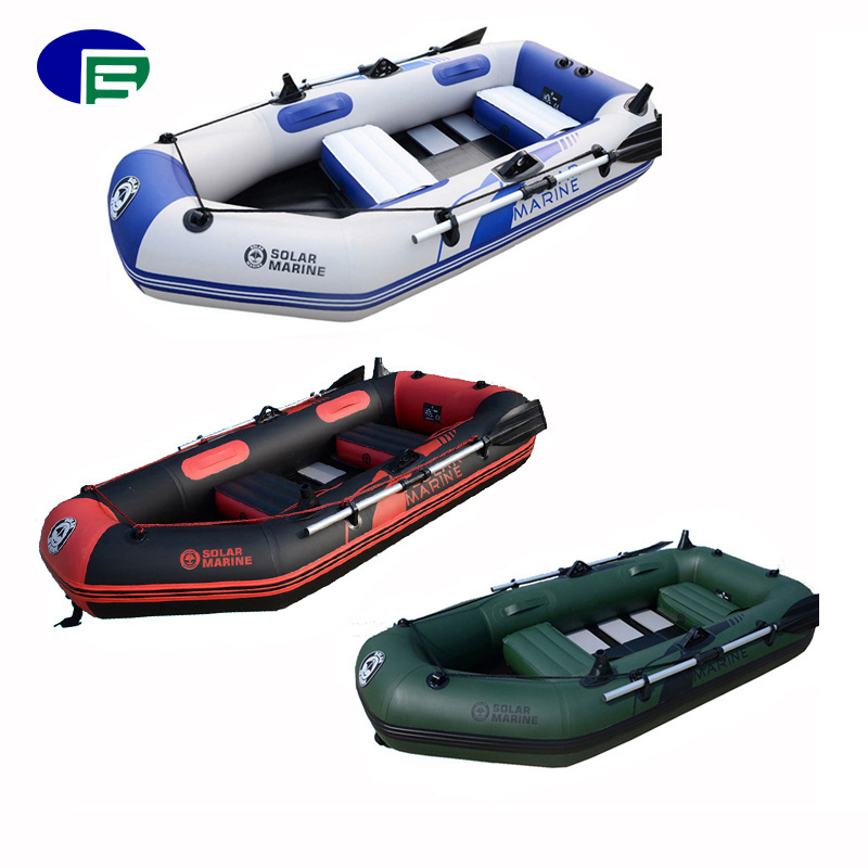 Solar Marine 3 person pvc inflatable rowing boat 260cm air floor kayak for water sport