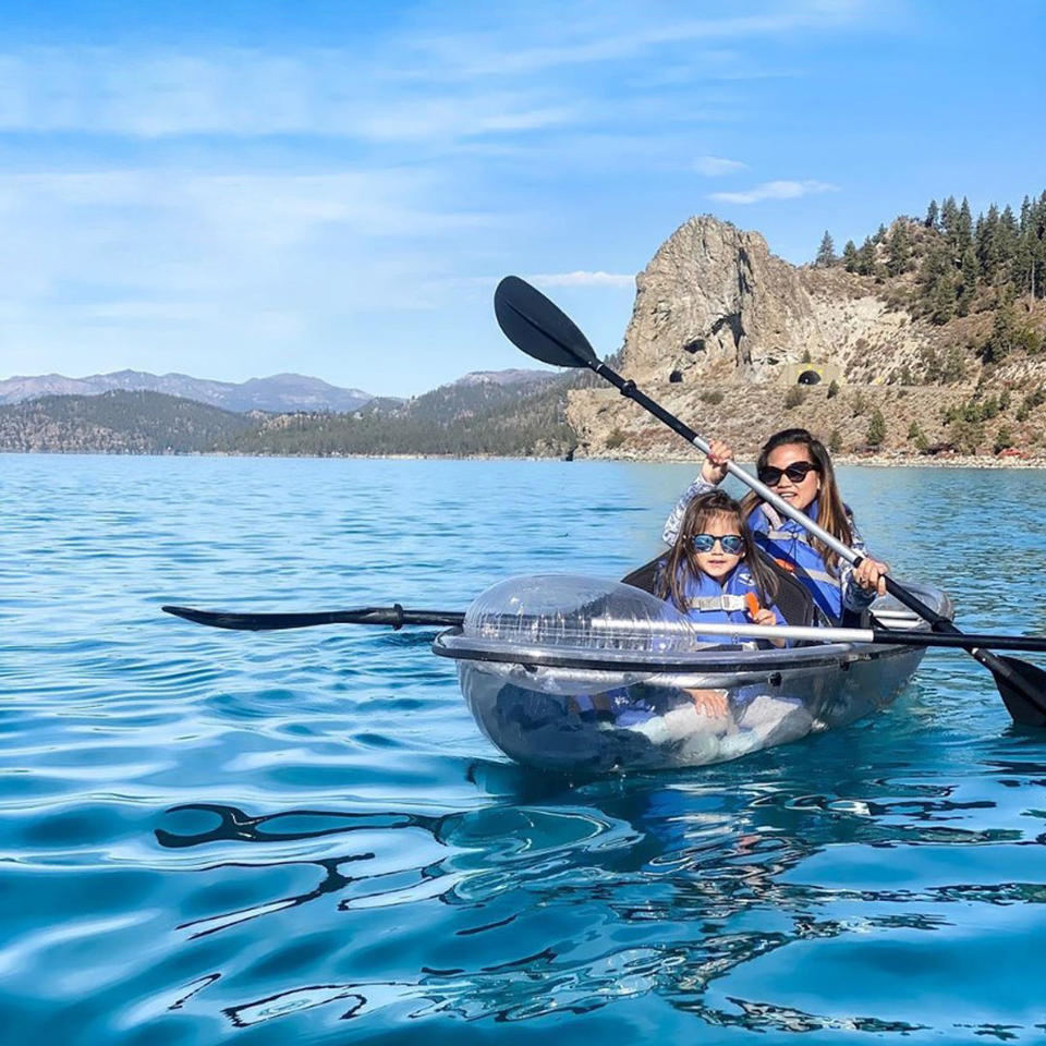 Good quality glass bottom canoe see through kayak transparent clear kayak