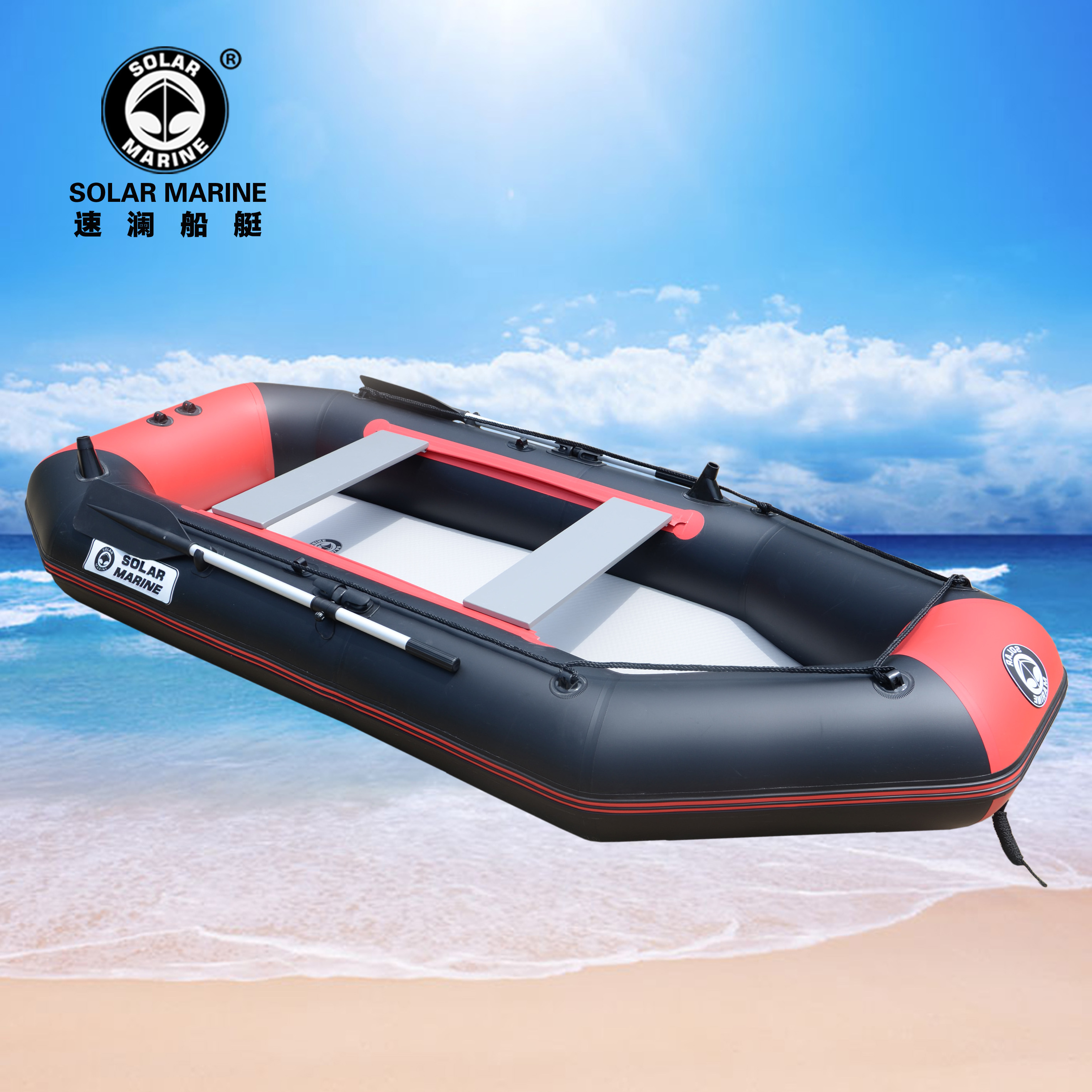 Solar marine Three Person Canoeing 230 CM Inflatable Boat Fishing Kayak Canoe With Accessories