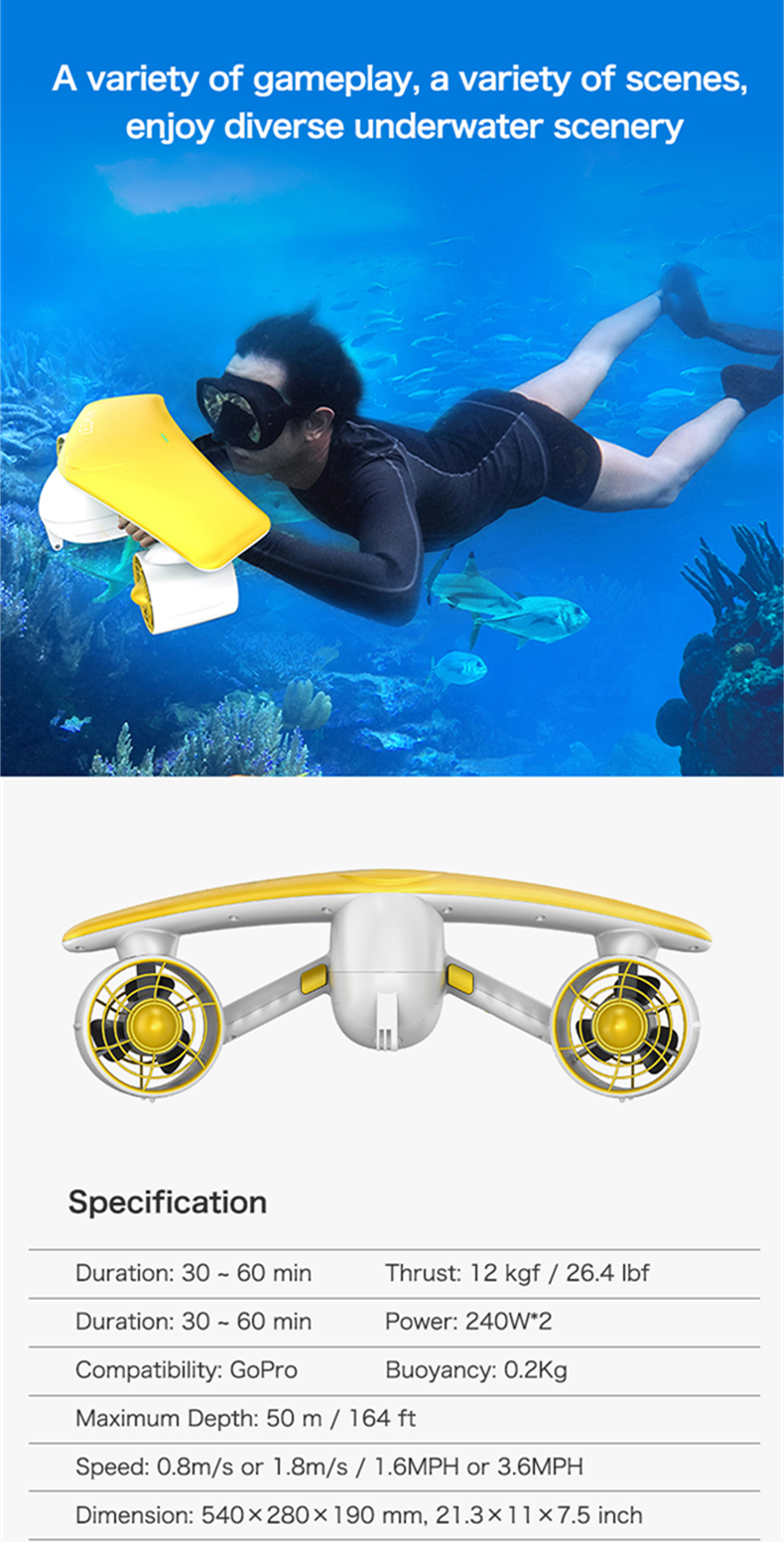 Sea scooter diving swimming water play underwater thruster water scooter