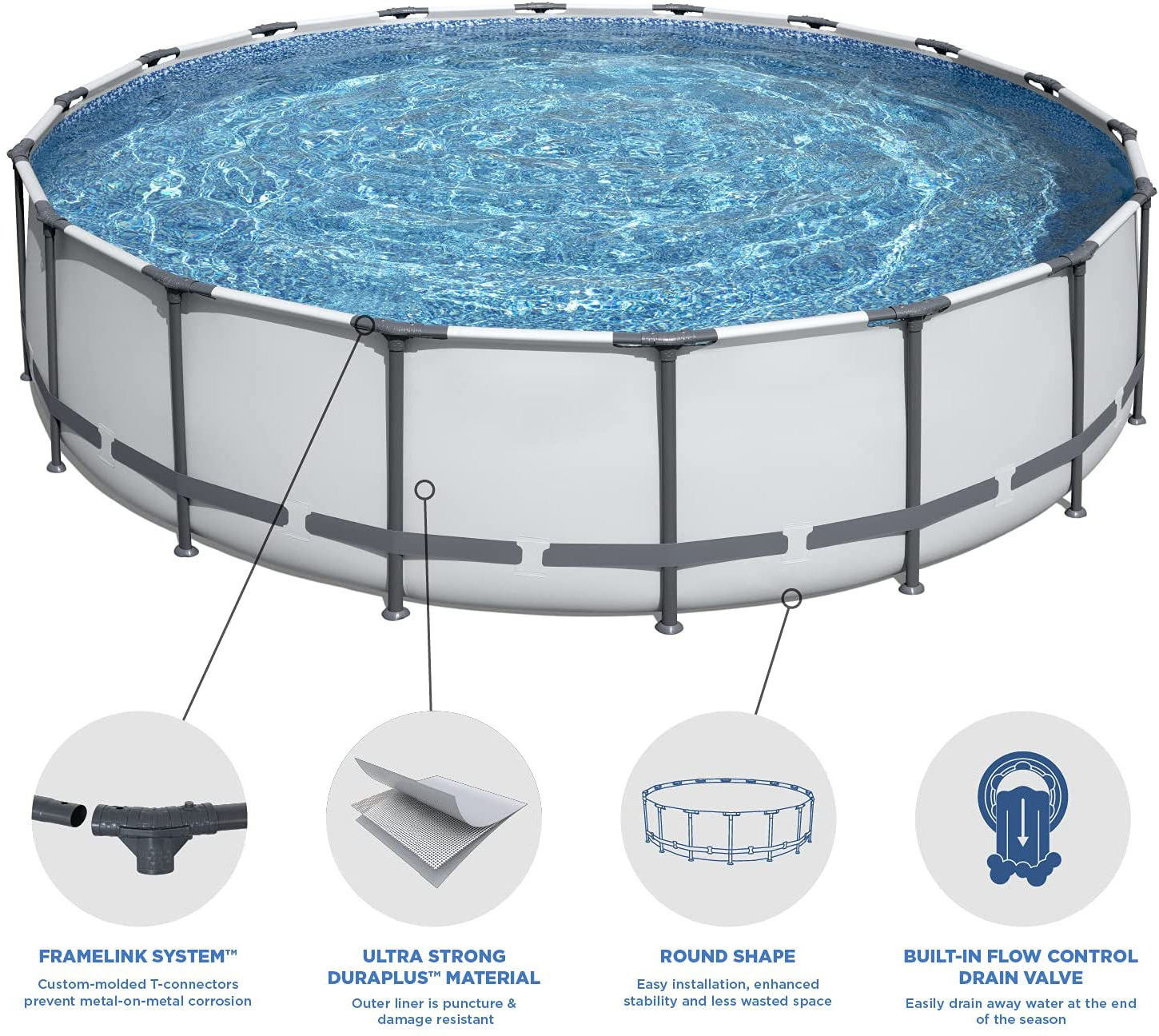 Portable 56416 3.66m x 0.76m Metal Round frame pool Adult Above Ground Swimming Pool With Filter Pump