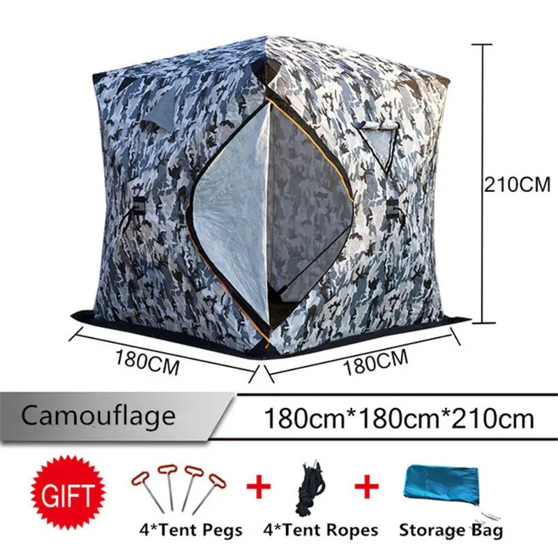 1.8m Outdoor Winter Automatic Quick Pop Up Tent High Quality Backpacking Cotton Thickening Ice Fishing Tent