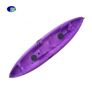 Wholesale 2+1 double sit on top three person family recreational fishing kayak with paddle