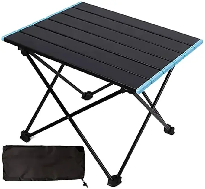 Folding Camping Storage Compartment Aluminum Lightweight Camp Kitchen Table  Outdoor Camping Table