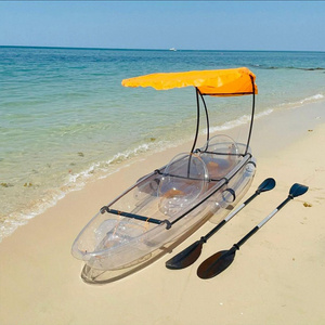 Popular 2 Person Glass Bottom Canoe See Through Transparent Kayak With Free Accessories