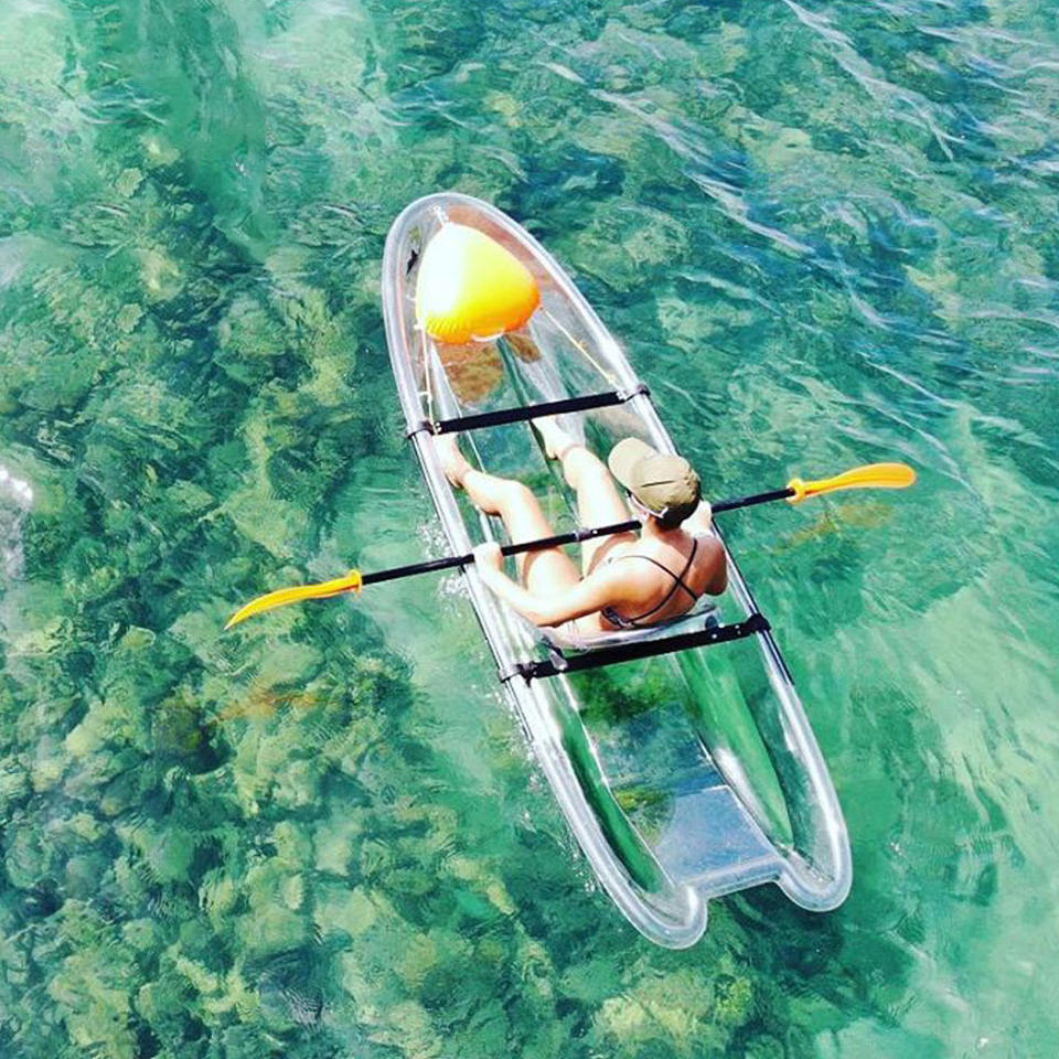 Good quality glass bottom canoe see through kayak transparent clear kayak