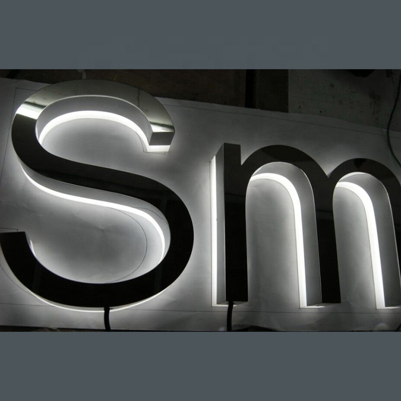 Shopping Wall Sign Led Light 3D Backlit Logo Sign Led Backlit Letters Outdoor Large 3D Backlit Sign