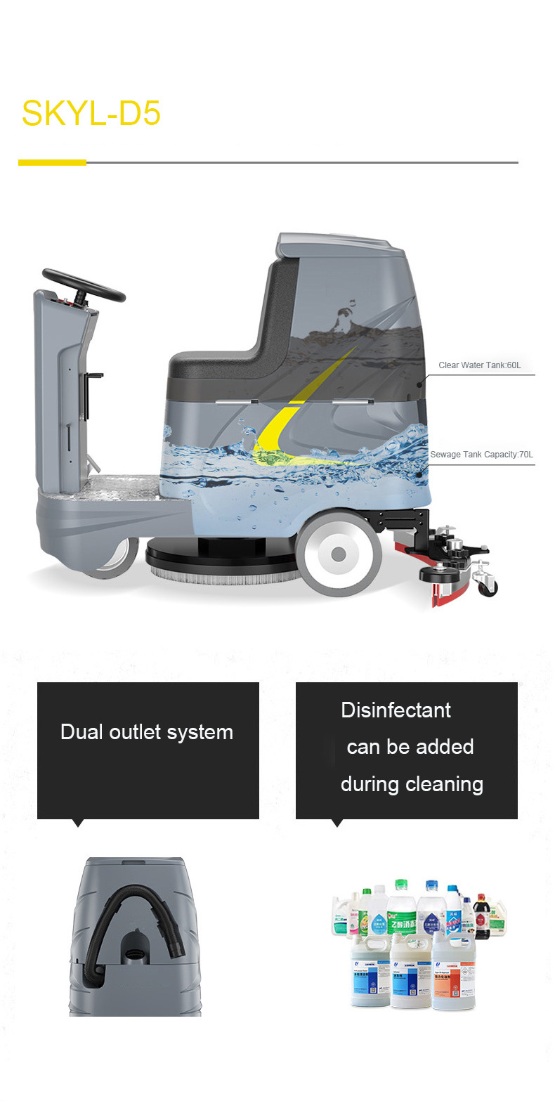 Ride-on Battery Electric Operated Road Floor Sweeper