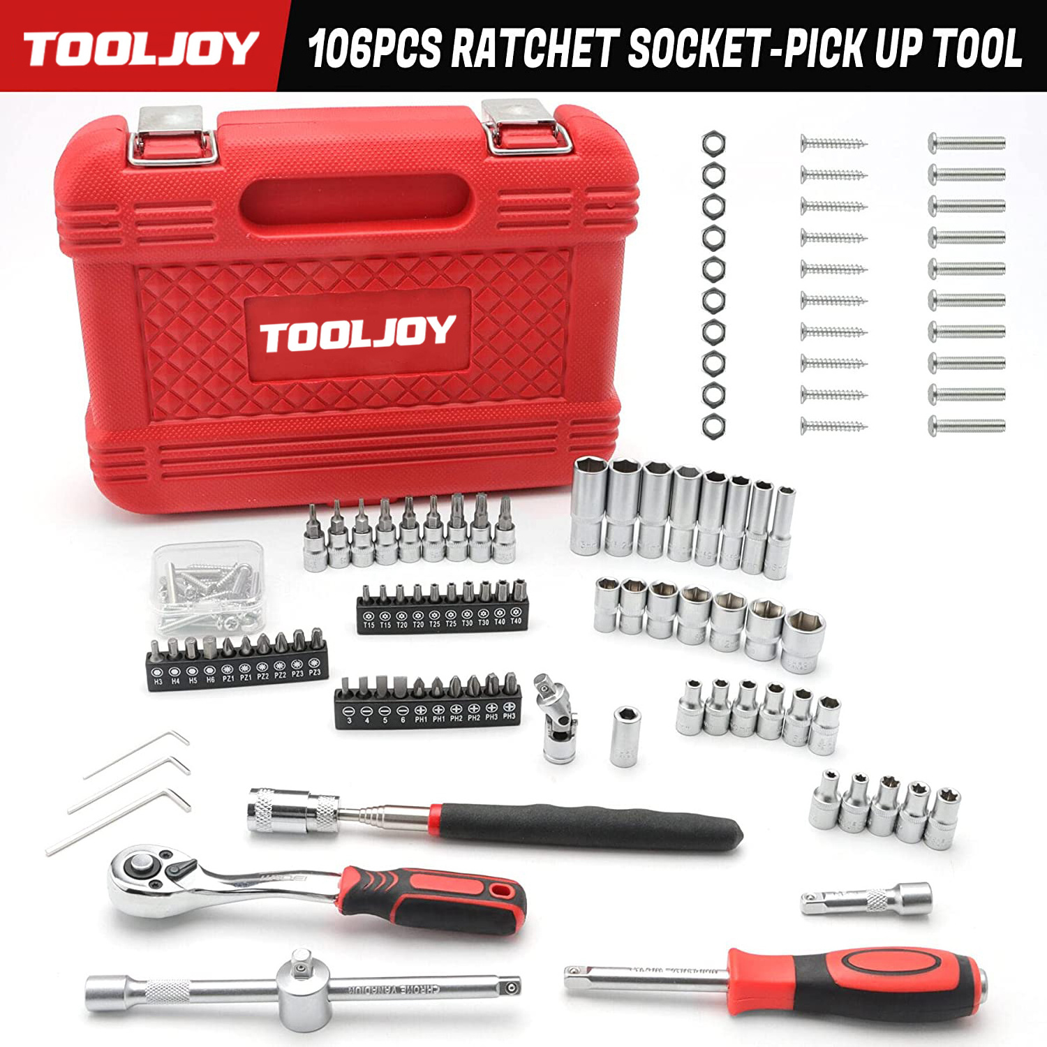 106pcs ratchet torque wrenches hand tools socket wrench spanner tools box for set mechanic screwdriver tool set