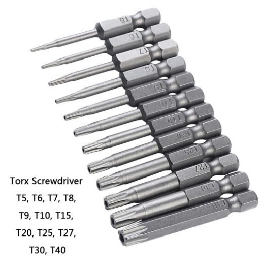 China Factory wholesale T5 T8 T10 T15 T20 T25 T30 T35 T40 Torx Bits Screwdriver Bits