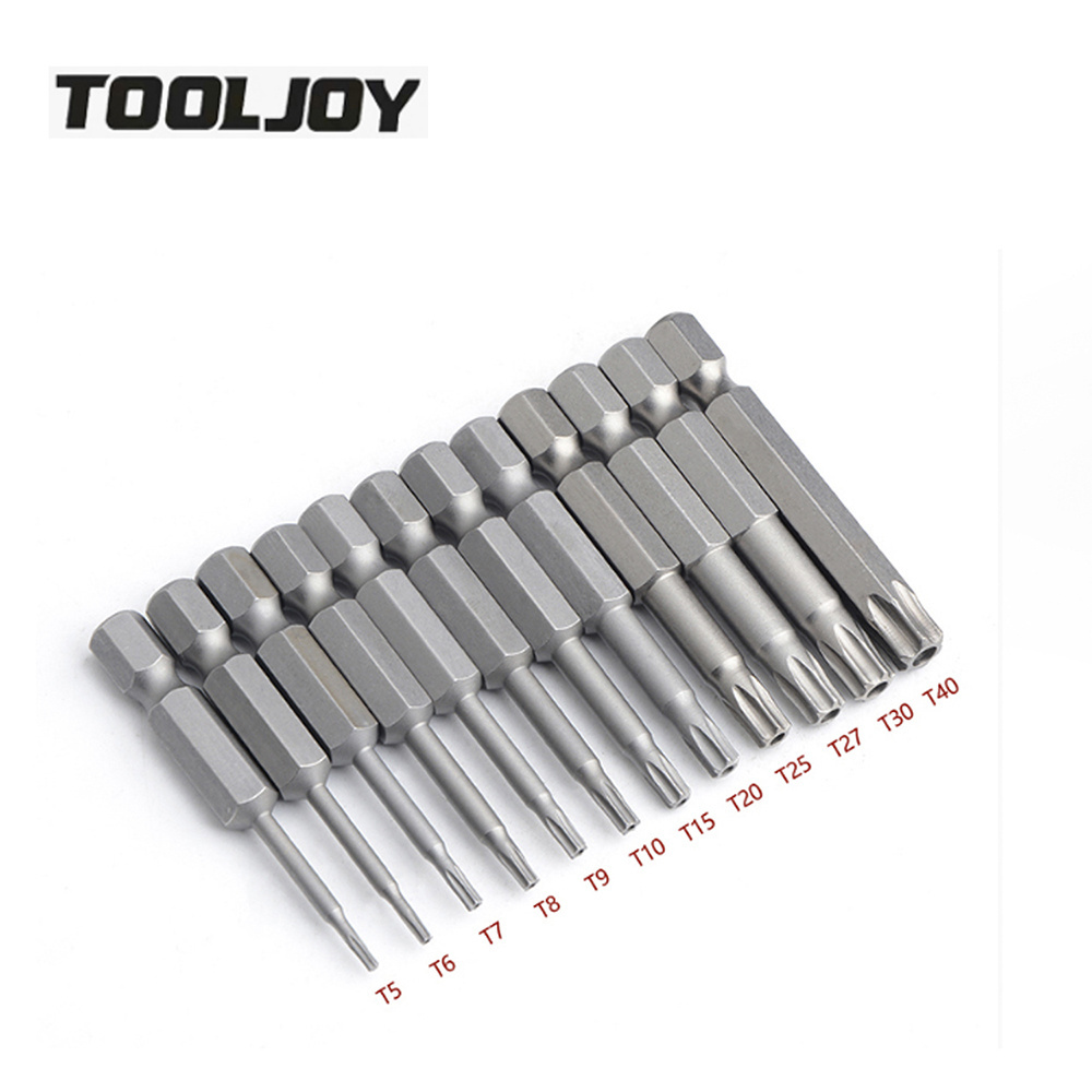 TOOLJOY Factory Direct Supply 50mm 75mm 100mm T10 T15 T20 T25 T30 T35 T40 T45 security torx bit Screwdriver Bits