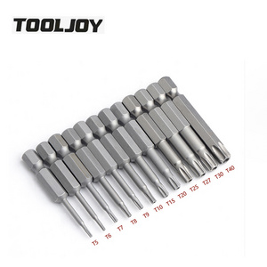 TOOLJOY Factory Direct Supply 50mm 75mm 100mm T10 T15 T20 T25 T30 T35 T40 T45 security torx bit Screwdriver Bits