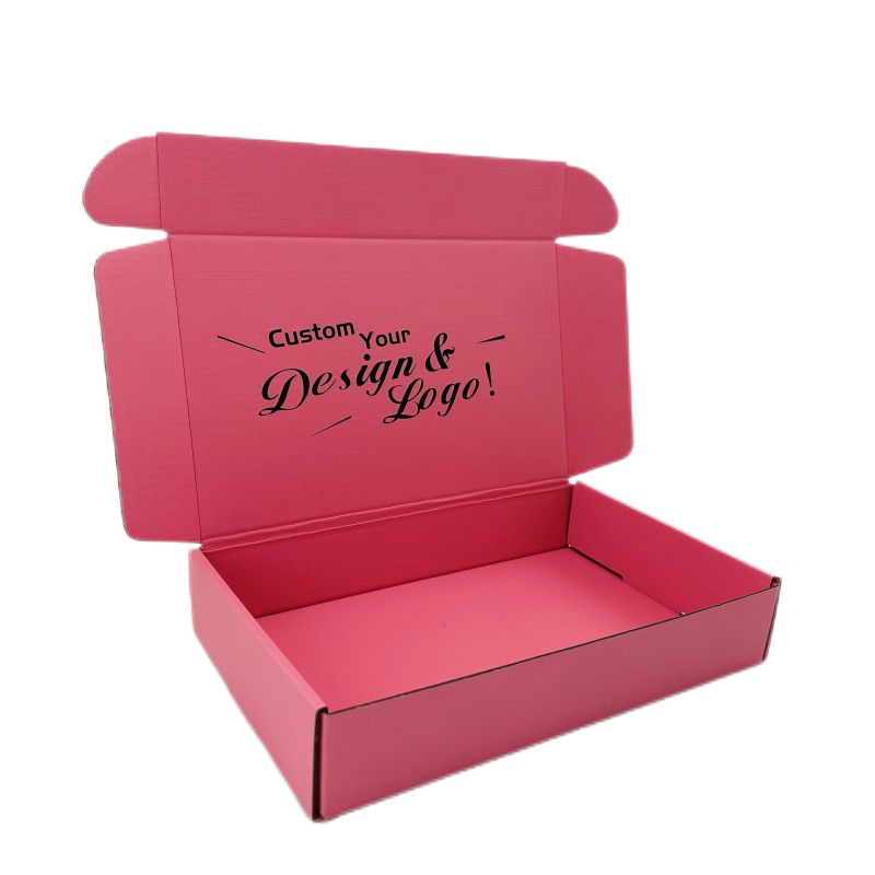 Customized Logo Pink Foldable Corrugated Carton Box Underwear Clothing Shipping Paper Packaging Mailer Boxes