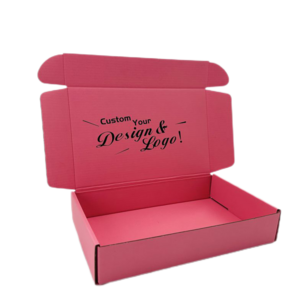 Customized Logo Pink Foldable Corrugated Carton Box Underwear Clothing Shipping Paper Packaging Mailer Boxes