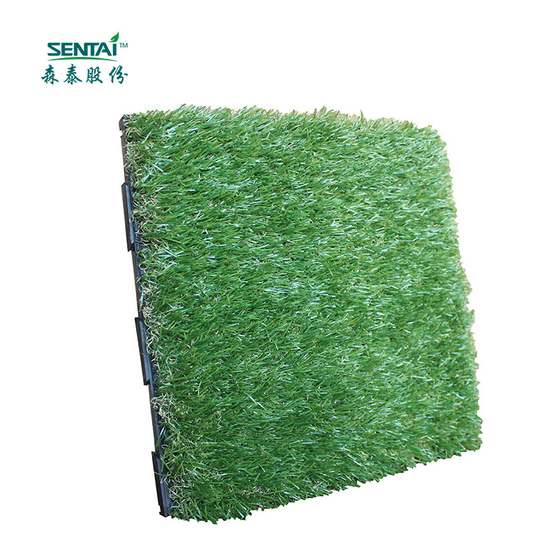 30*30cm hot sale WPC sliding Tiles  plastic grass deck tiles waterproof DIY tiles terrace Green Artificial Turf SM101395