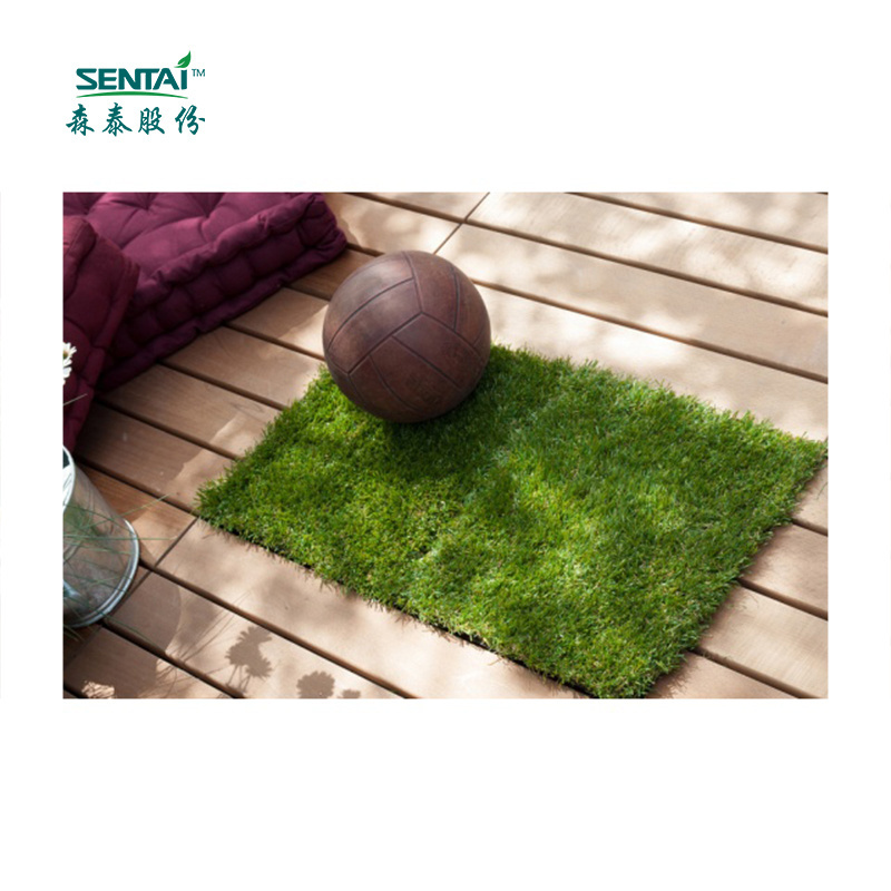 30*30cm hot sale WPC sliding Tiles  plastic grass deck tiles waterproof DIY tiles terrace Green Artificial Turf SM101395