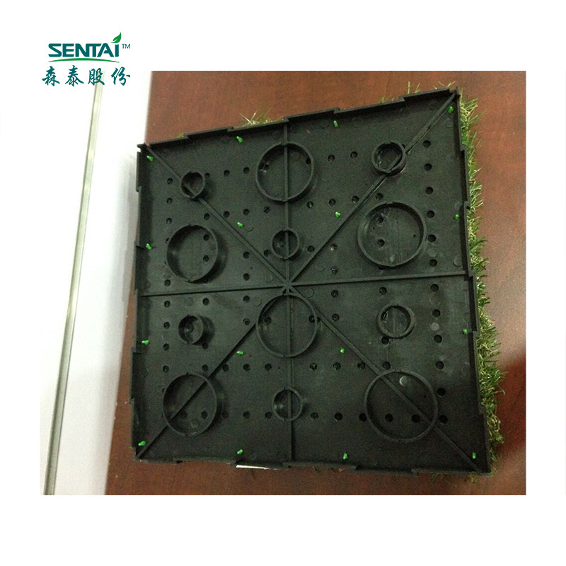 30*30cm hot sale WPC sliding Tiles  plastic grass deck tiles waterproof DIY tiles terrace Green Artificial Turf SM101395