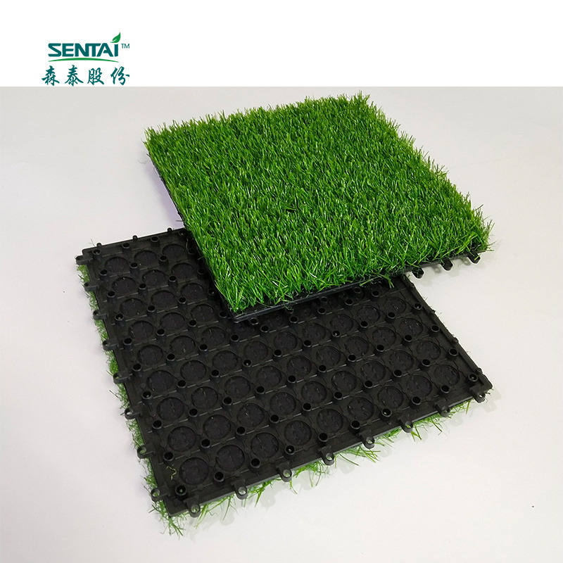 30*30cm hot sale Artificial grass easy installation turf tiles waterproof plastic grass low maintenance diy turf tiles  302