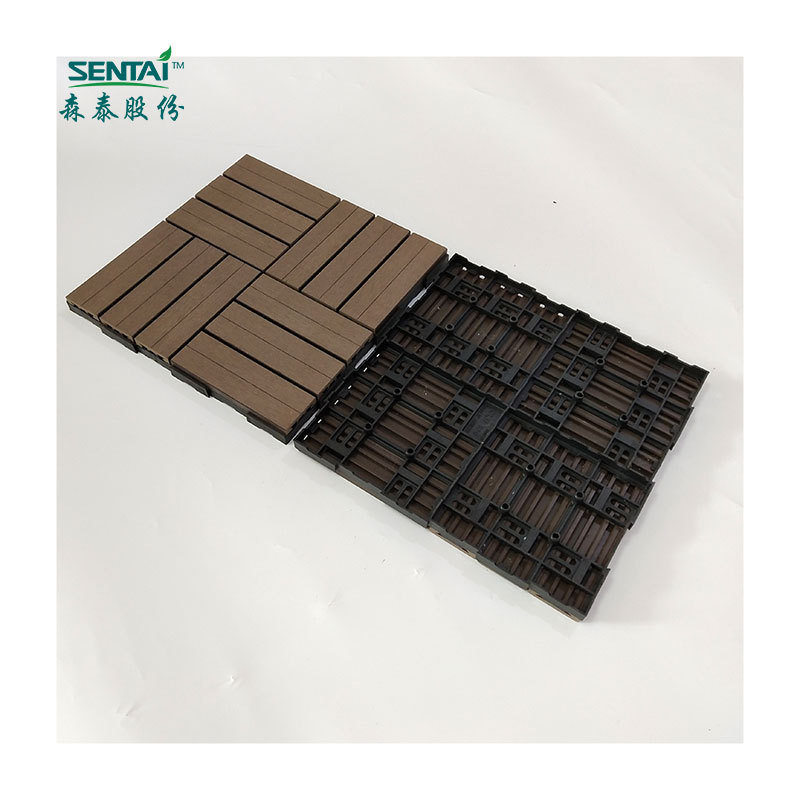 310*310*22m Garden use wpc DIY tiles easy install interlocking click composite tiles outdoor wood plastic deck tile  WT02SAC