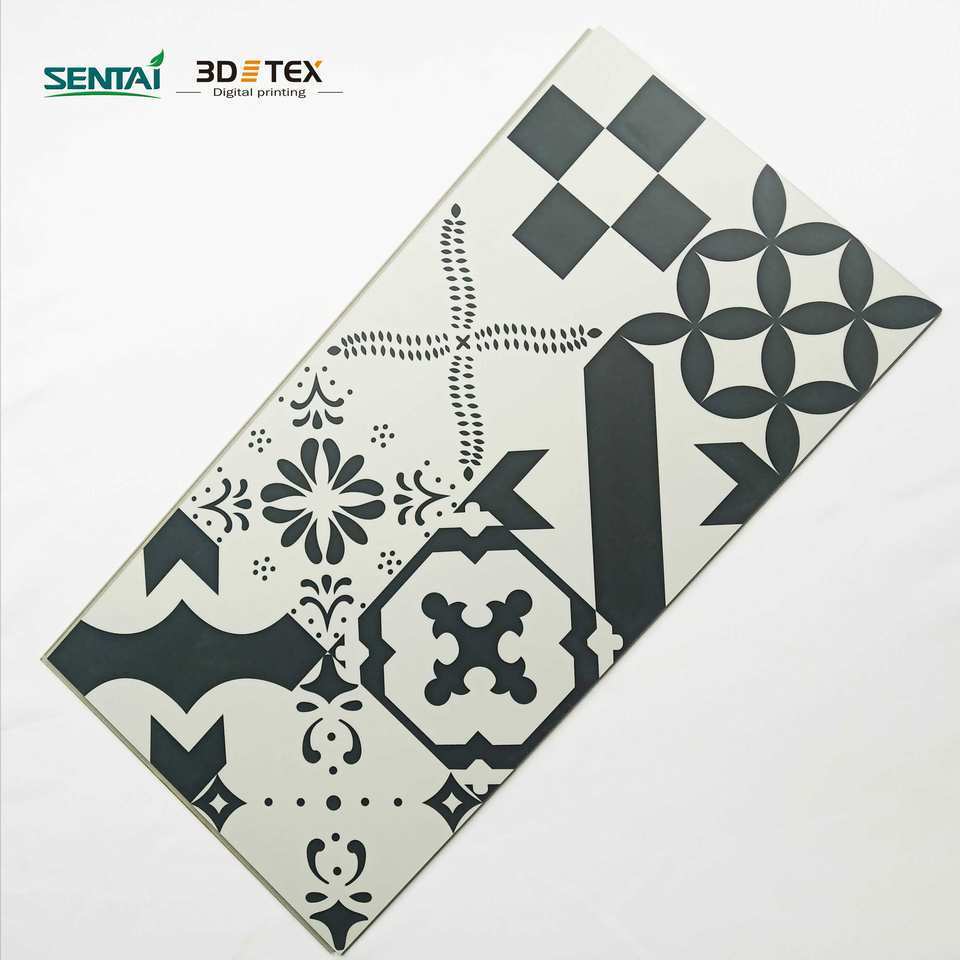 Custom Print Vinyl Floor Decal Luxury Pvc Vinyl Click Tiles Plastic Flooring Plank