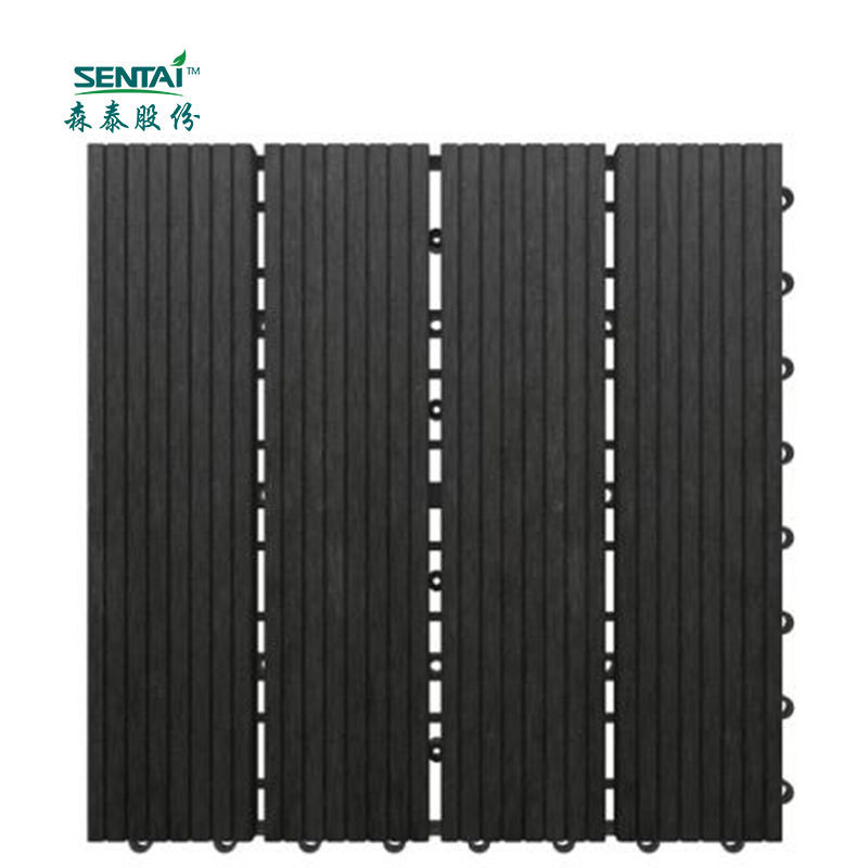 300*300*22m wpc composite tile colorful waterproof uv-resistant interlocking deck tile composite balcony wpc tile  ST02SX-1