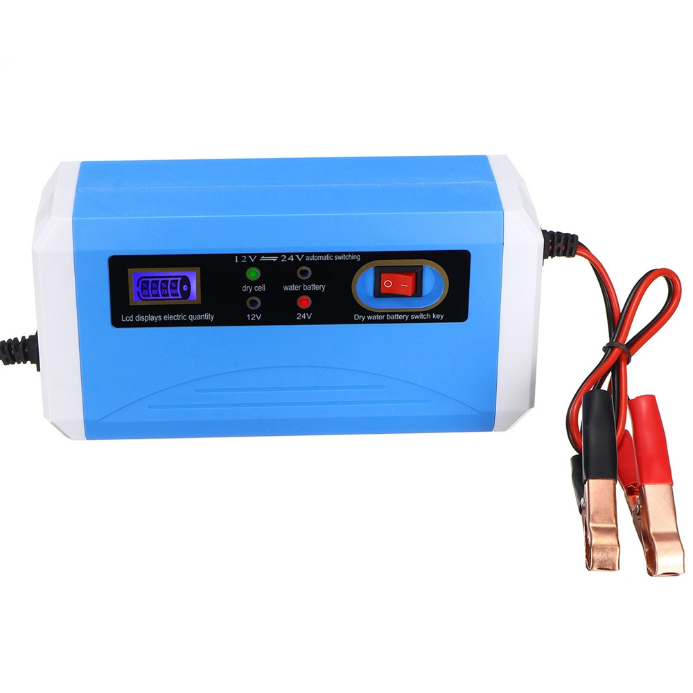 Portable Automatic Car Battery Charger 12V 24V Motorcycle pulse Repair Trickle Charger for GEL AGM Lead Acid Battery