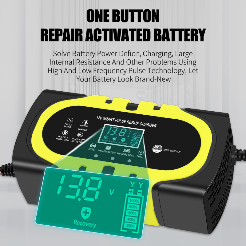 Best Quality 12V 8A 10A 20A  Car Battery Charger Fully Automatic Maintainer with LCD Screen