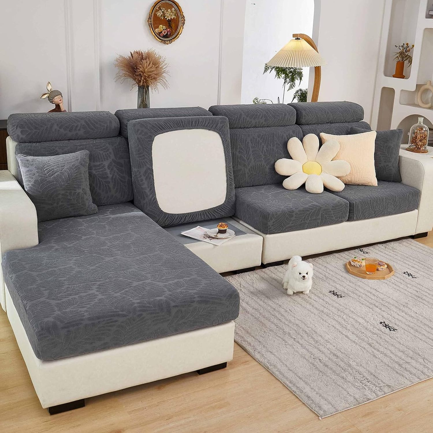 2024 New Wear-Resistant Universal Sofa Cover, Stretch Couch Cushion Slipcovers Replacement, Chaise Lounge Sofa Slipcover