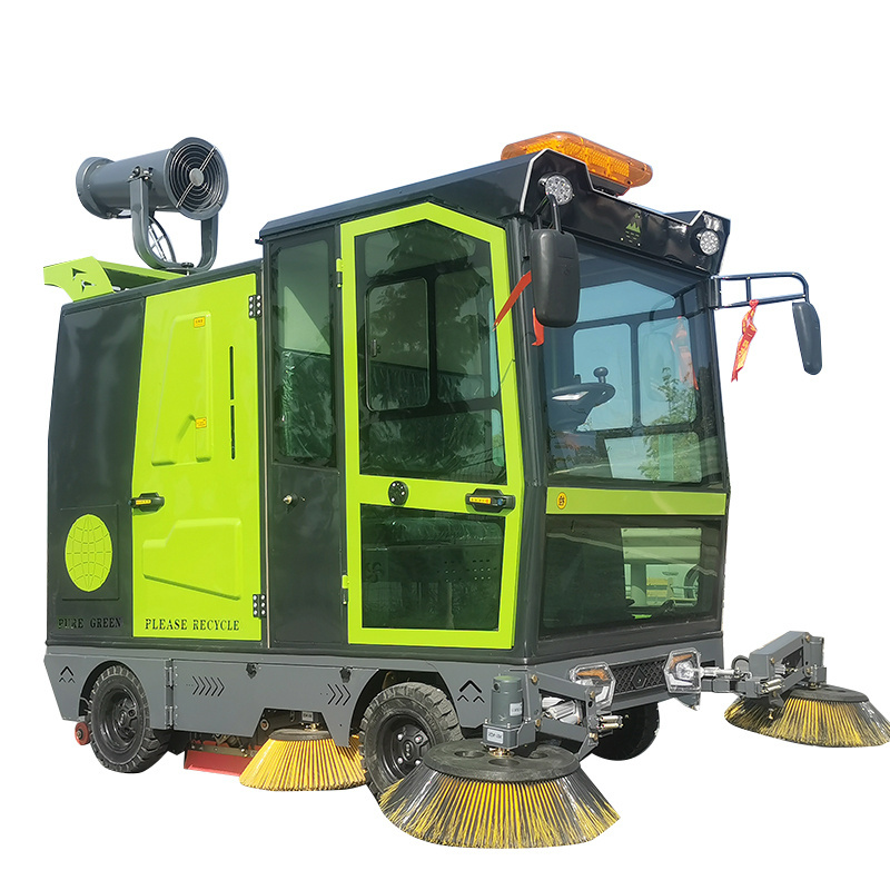 TANJIE S6 Sale Pure Battery Electric Power Road Sweeper High Pressure Fog Cannon Sidewalk Sweepers Ride On Outdoor