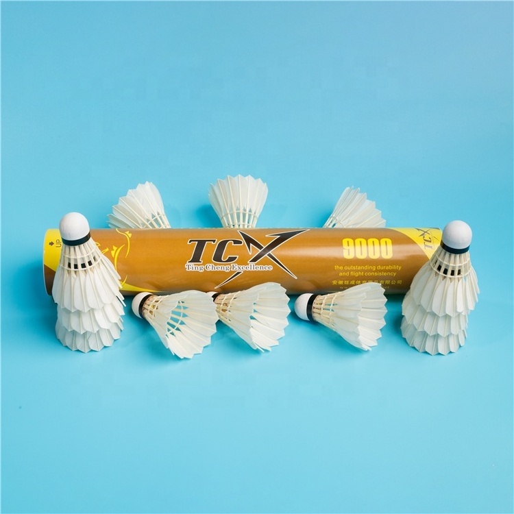 TCX 9000 YELLOW series Feather Shuttlecock Badminton with 4th grade of north-east goose feather shuttlecock