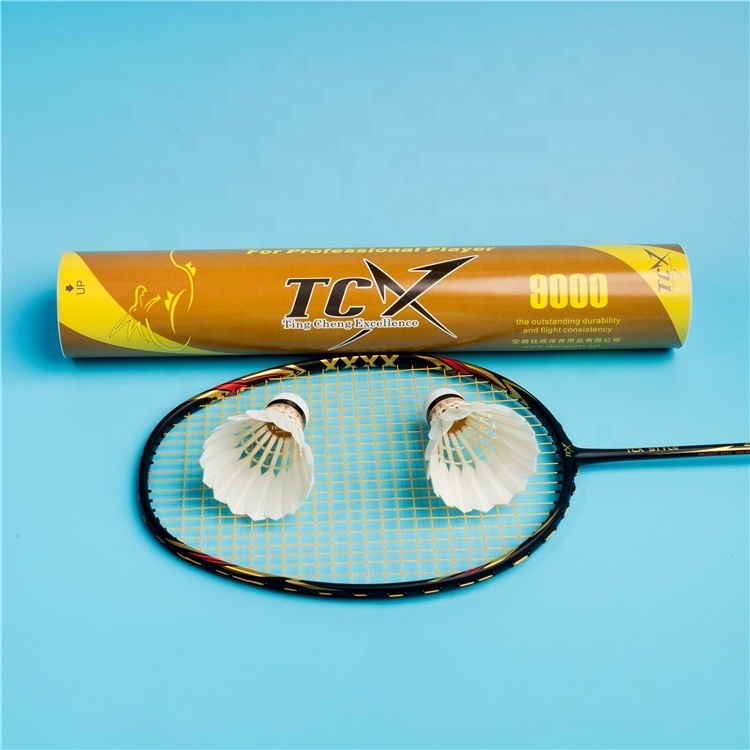 TCX 9000 Yellow TCX BRand Goose Feather Badminton Shuttlecock Nice for Training