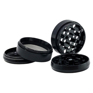 Wholesale 63mm ceramic Grinders Herbal Matte Black and White Herb Aluminum Grinder 4 Layer Grinder Herb