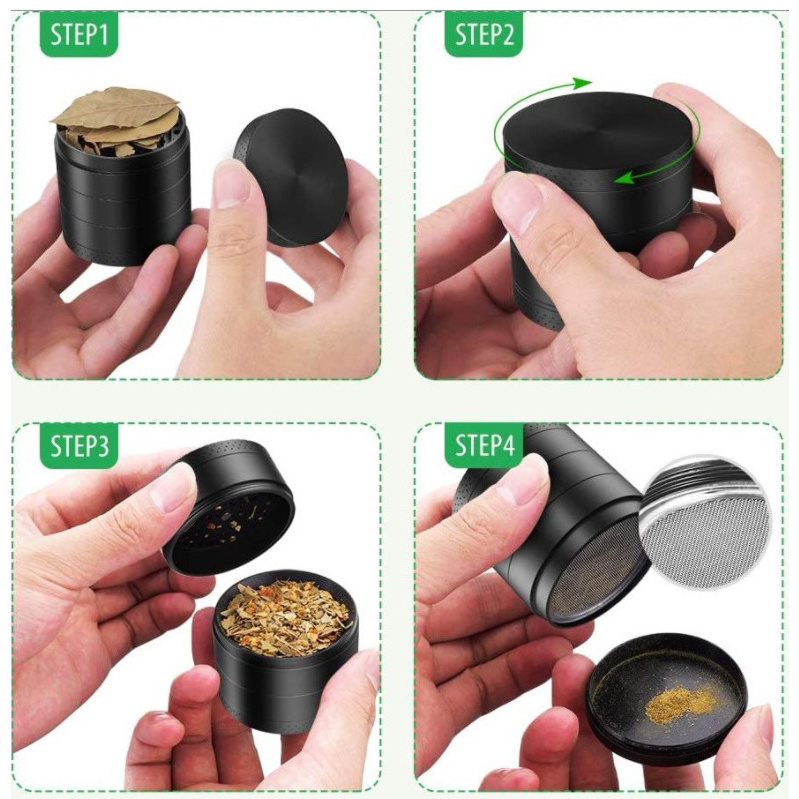 Smoke Shop Wholesale Hot Selling Available Grinder 4 Parts Custom Logo Zinc Grinder Tobacco Grinders