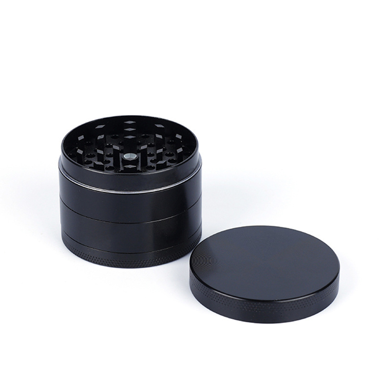 Wholesale 63mm ceramic Grinders Herbal Matte Black and White Herb Aluminum Grinder 4 Layer Grinder Herb