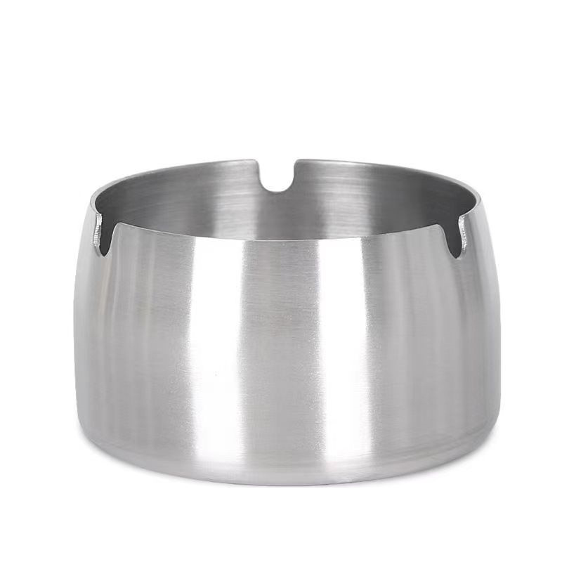 Custom Logo Stainless Steel Metal Ashtray Round Shape Cigar Ash Tray Wholesale For Promotion Ashtray