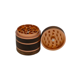 Luxury Walnut Aluminum Alloy 63mm Wooden Herb Mill 4 Layers Smoke Spice Grinder