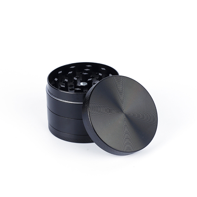 Wholesale 63mm ceramic Grinders Herbal Matte Black and White Herb Aluminum Grinder 4 Layer Grinder Herb