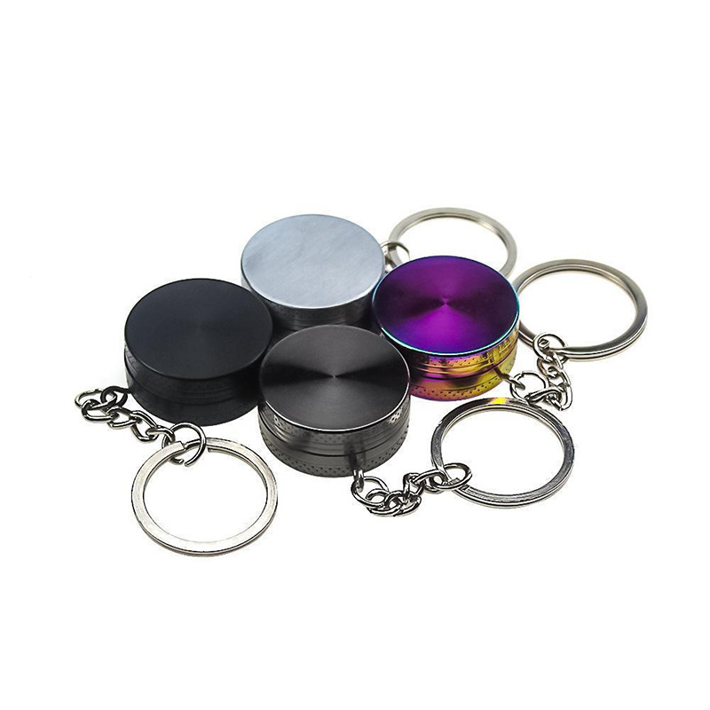 2-Layers Herb Tobacco Grinder with Keychain  Grinder Portable 30mm Spice Herb Tobacco Grinder for Smoking