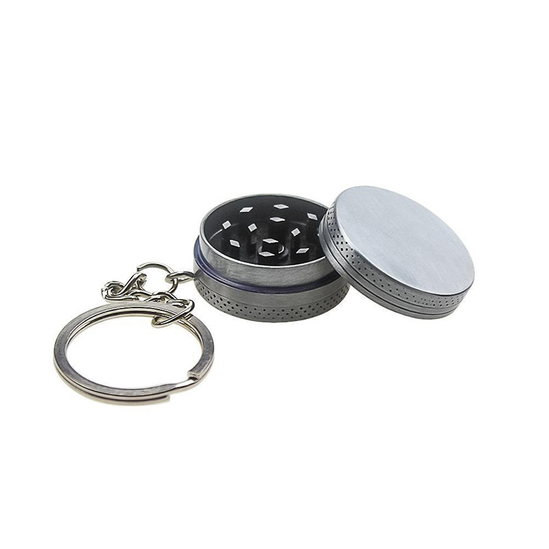 2-Layers Herb Tobacco Grinder with Keychain  Grinder Portable 30mm Spice Herb Tobacco Grinder for Smoking